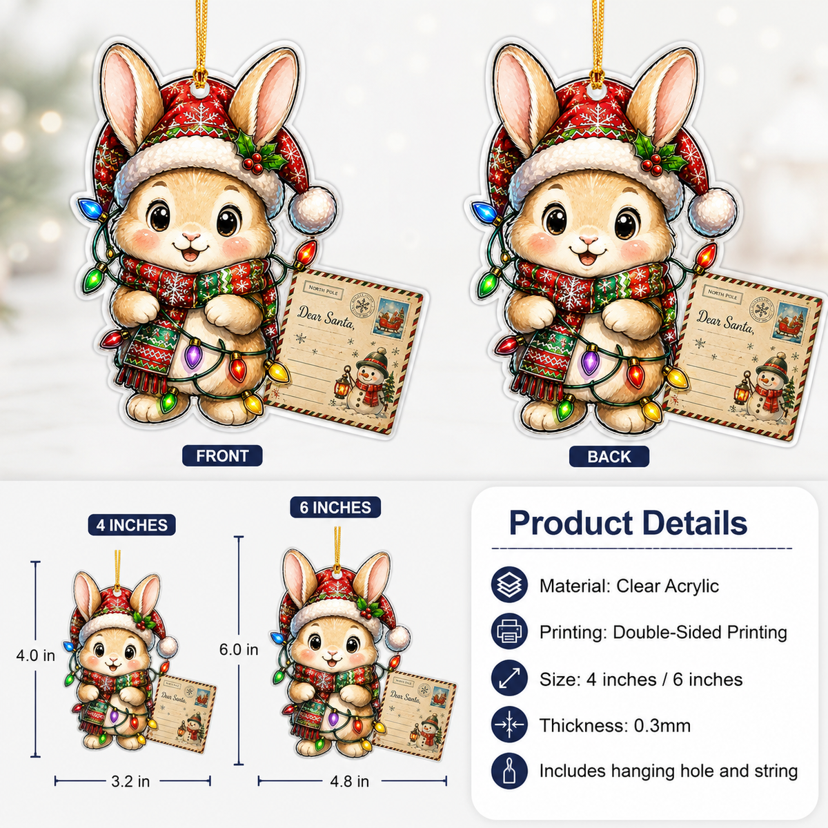 Animal With Christmas Led Rabbit