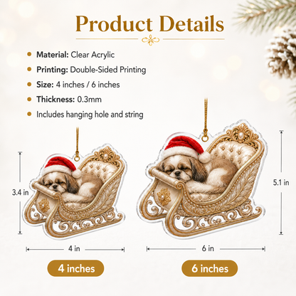 Dog Christmas Sleigh Shih Tzu