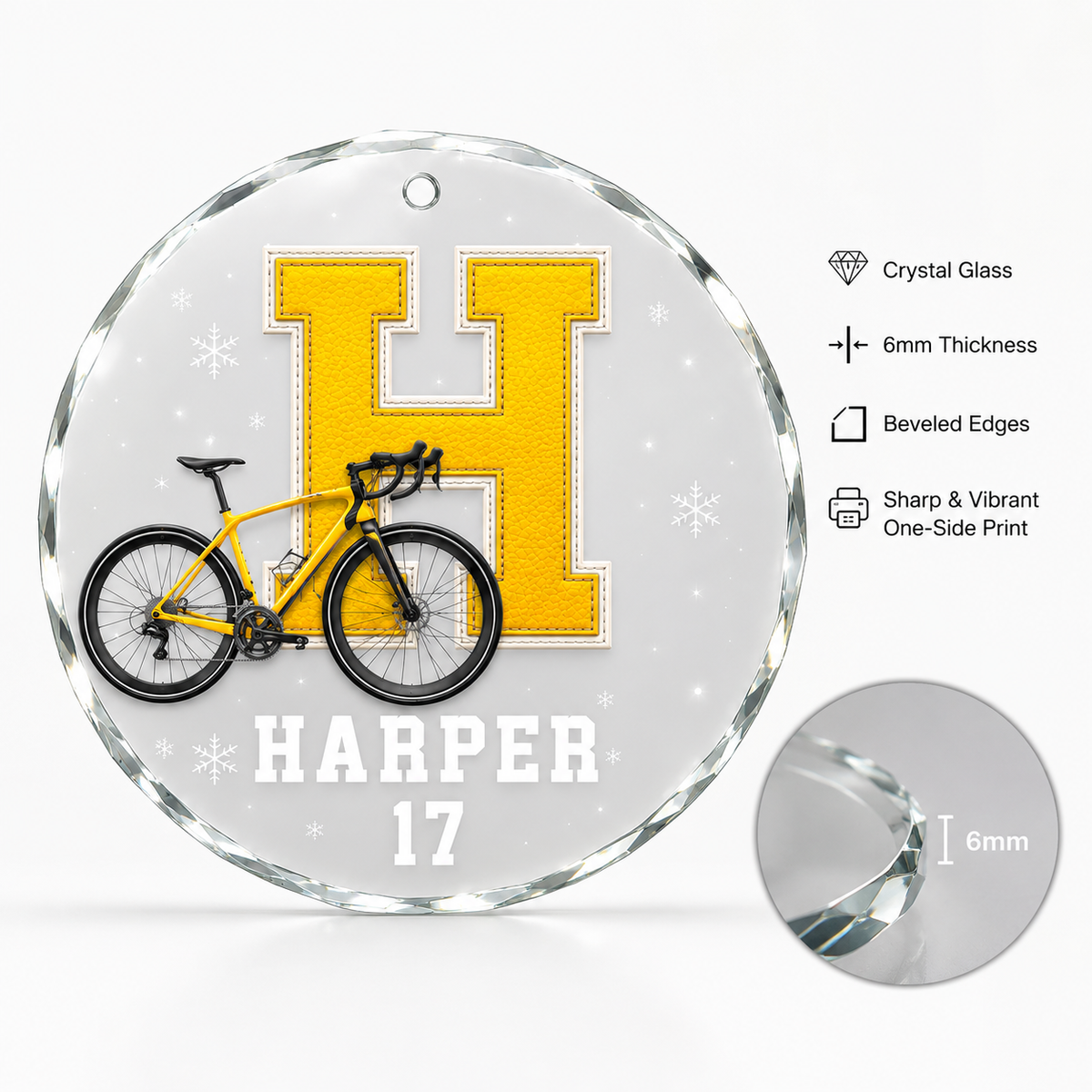Sport Glass Alphabet Name Bike Racing