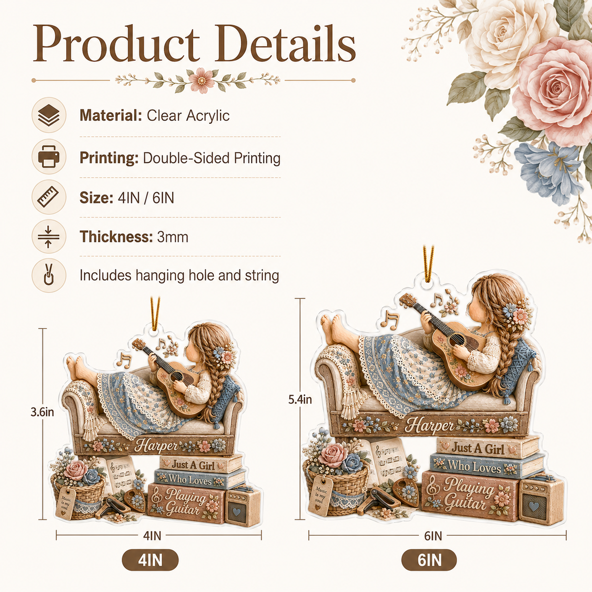 Personalized Just A Girl Hobby Playing Guitar