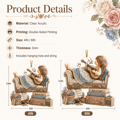 Personalized Just A Girl Hobby Playing Guitar