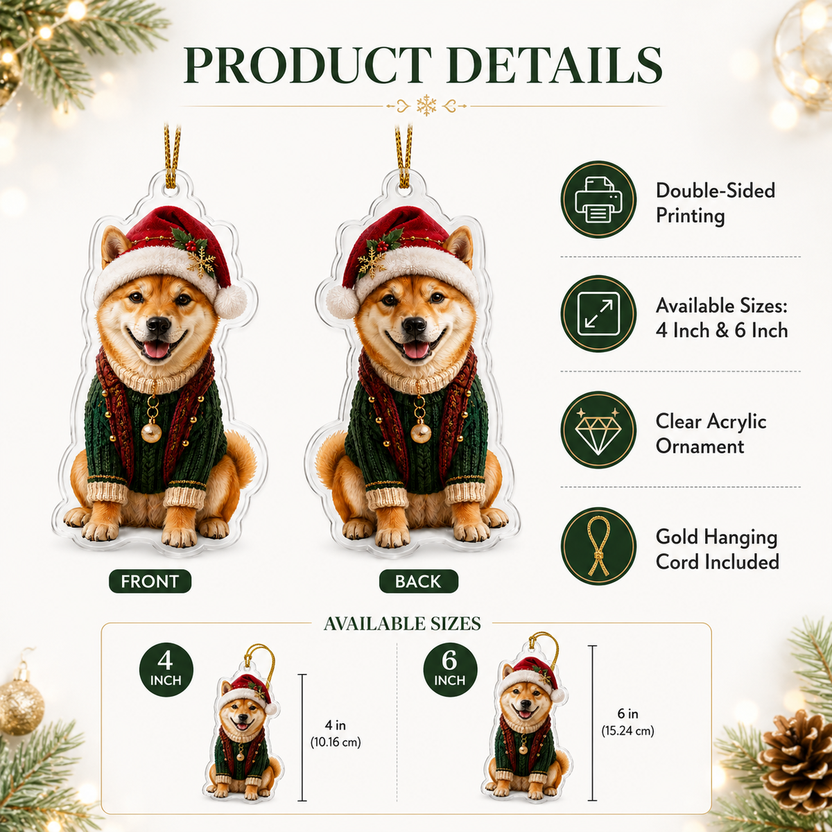 Dog Chrismast With Noel Sweater Shiba