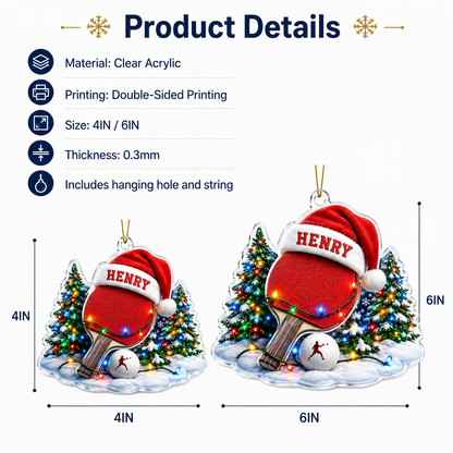Custom Sports Christmas Acrylic - Table Tennis
