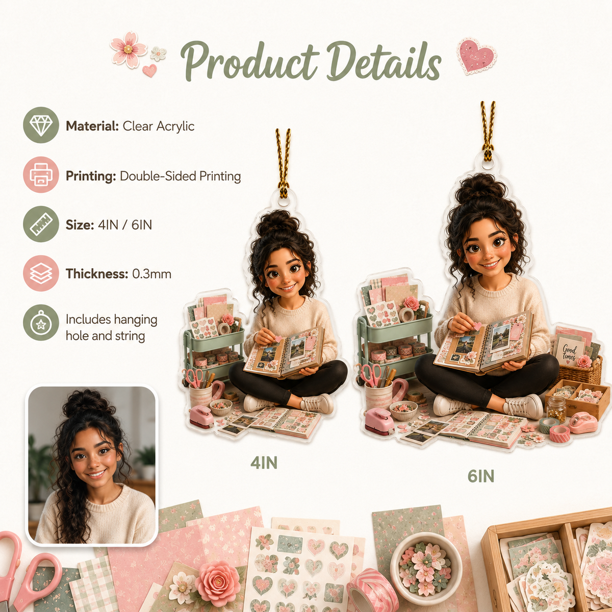 Custom Photo Hobbies Acrylic - Scrapbooking