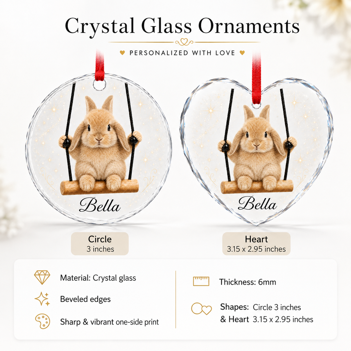 Animal Glass Ornament Rabbit