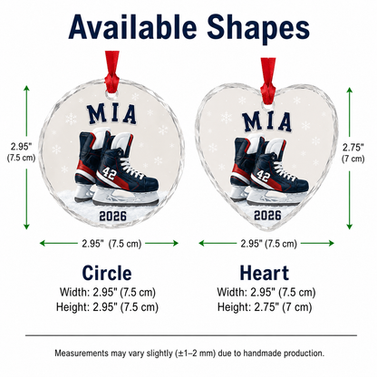 Custom Sport Glass Ornament Ice Hockey Skates