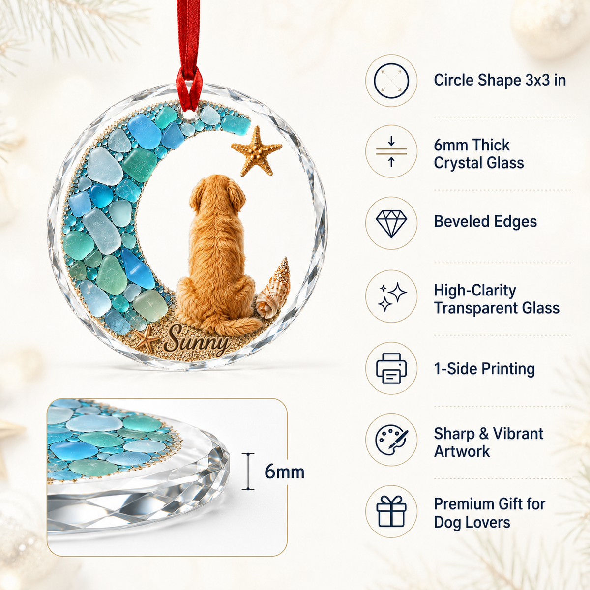Custom Dog Seashell Golden Retriever