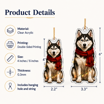 Dog Christmas Ledlight Husky Siberian