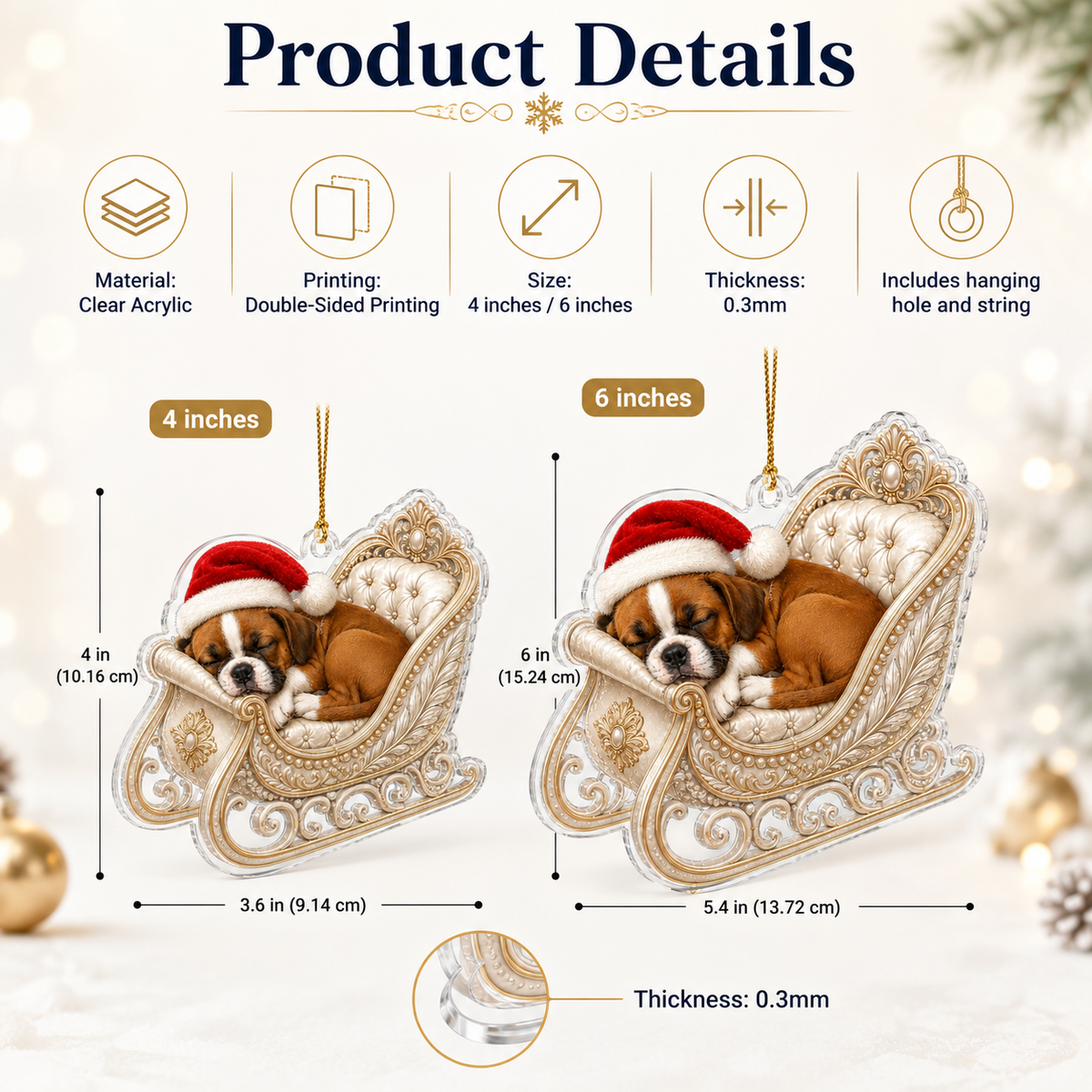 Dog Christmas Sleigh Boxer