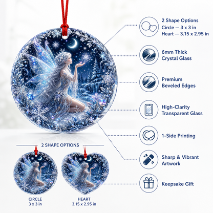 Fairy Glass Ornament Winter Snow Fairy