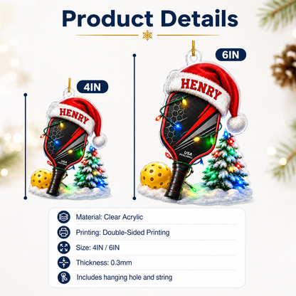 Custom Sports Christmas Acrylic - Pickleball