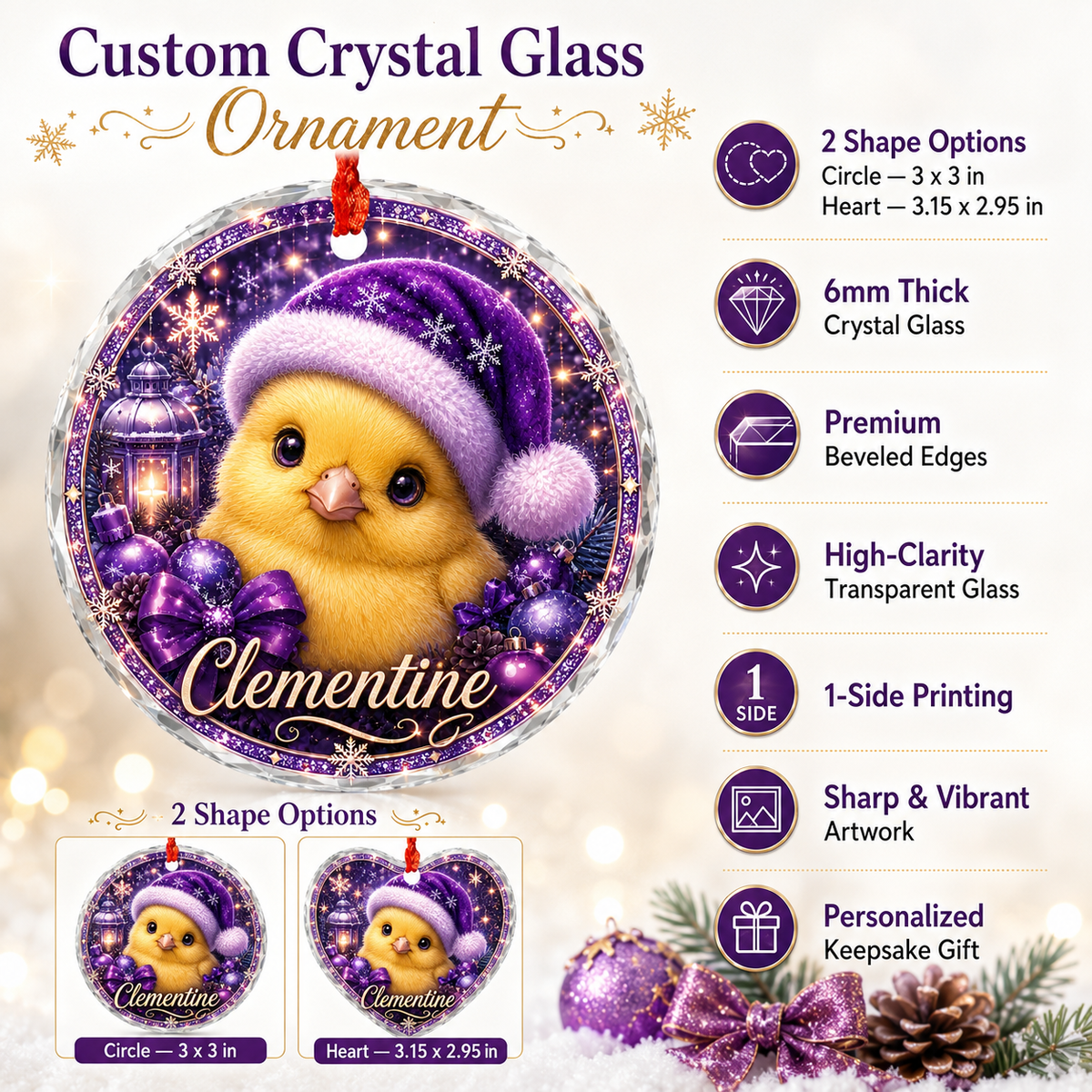 Purple Bird At Christmas Canary