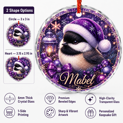 Purple Bird At Christmas Chickadee