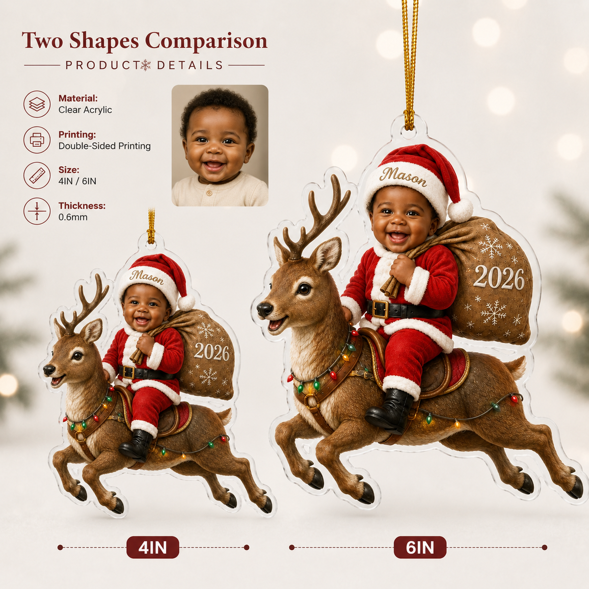 Custom Photo Baby Animal Reindeer