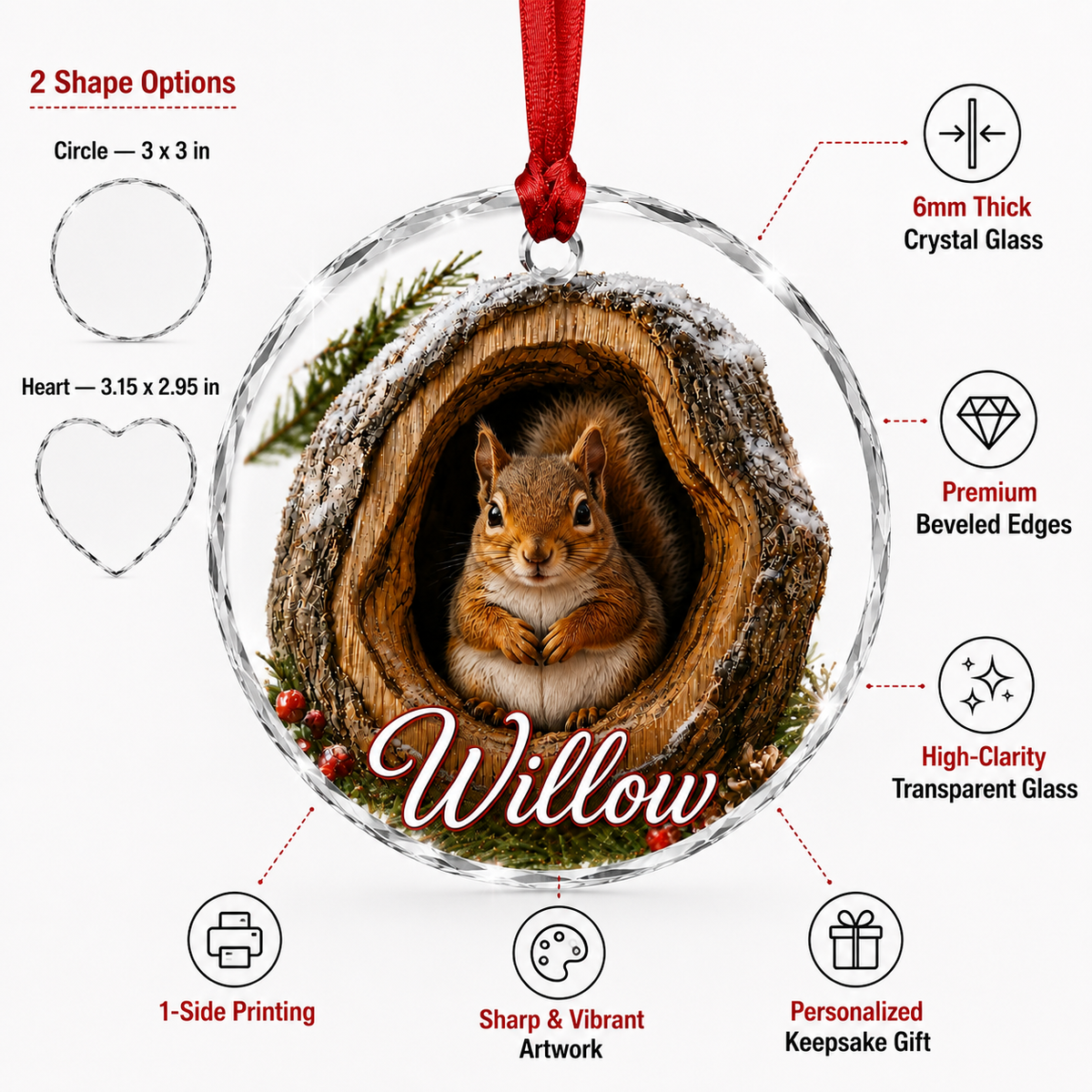 Glass ornament Animal Squirrel