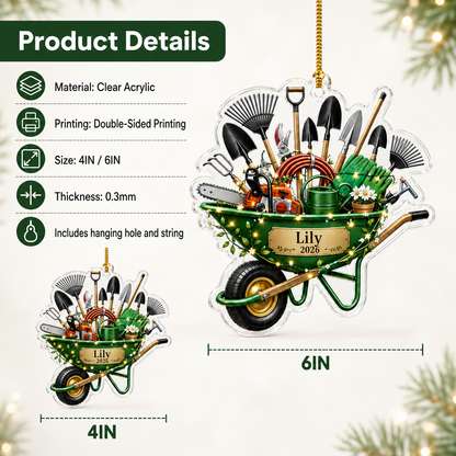 Custom Gardening Christmas Wheelbarrow Acrylic
