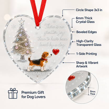 Christmas Glass Dog Beagle