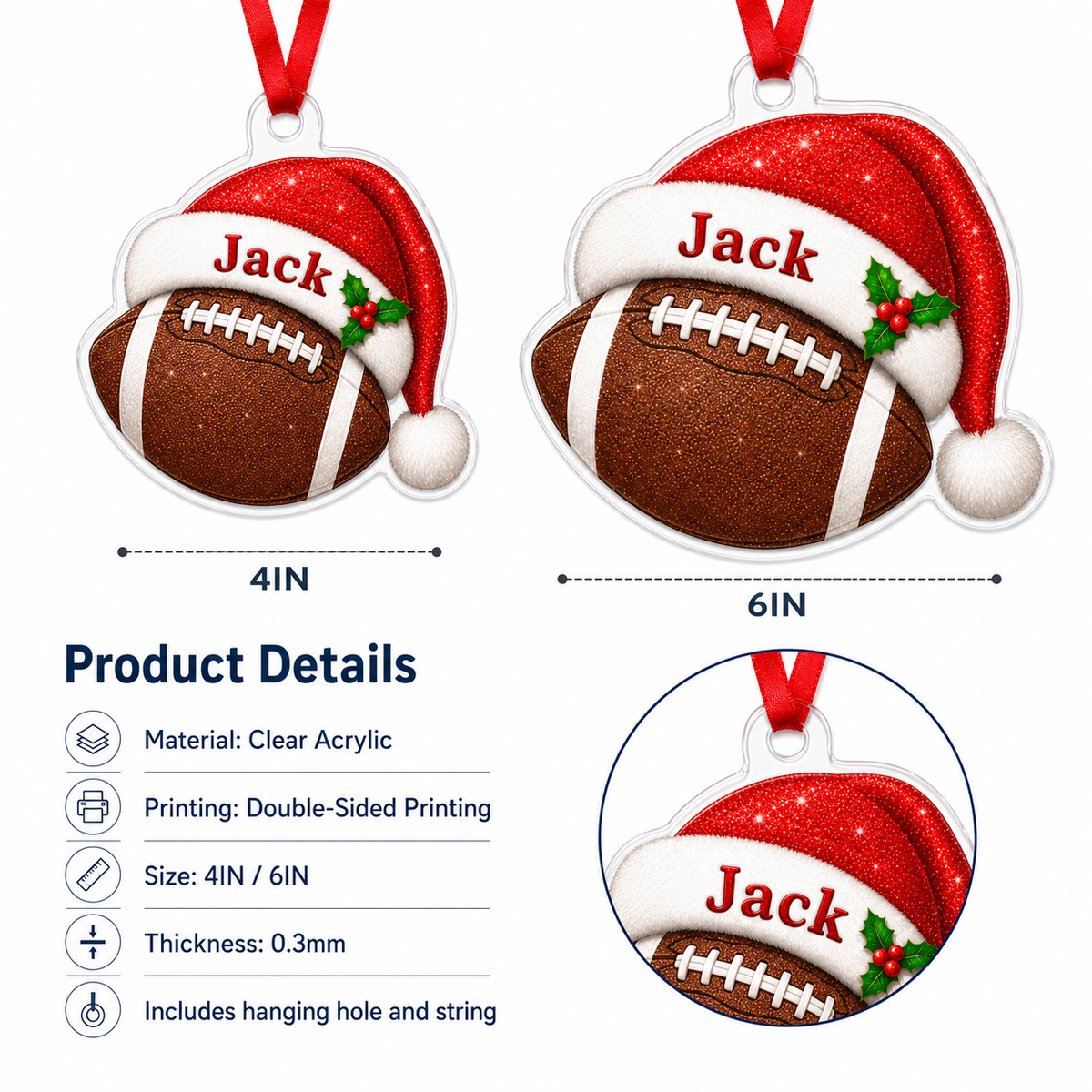 Sport Custome Name Acrylic American Football