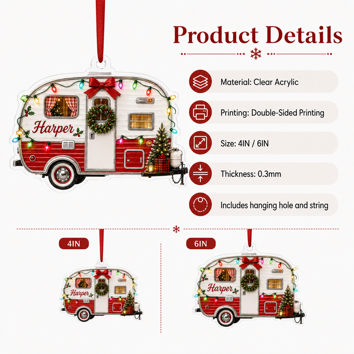 Camping Personalize Acrylic Cute Mobile Home