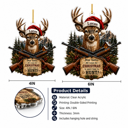 Personalized Hunting Christmas Buck Acrylic