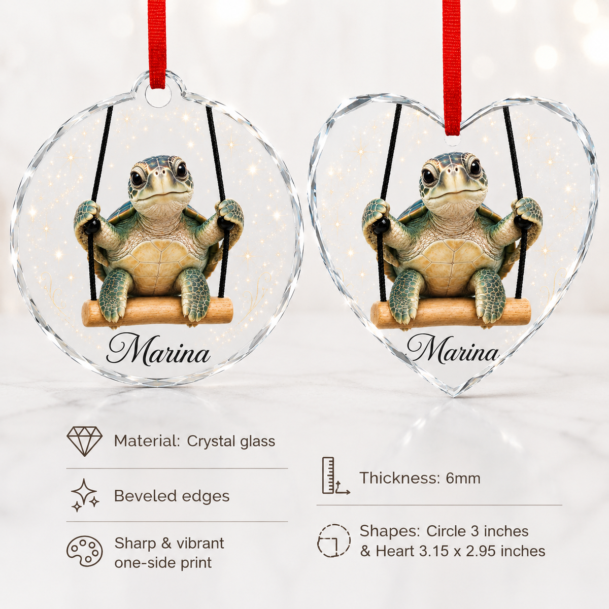 Animal Glass Ornament Sea Turtle
