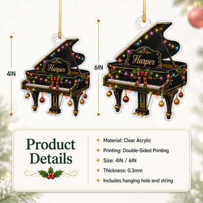 Piano Custome Name Acrylic Style 4