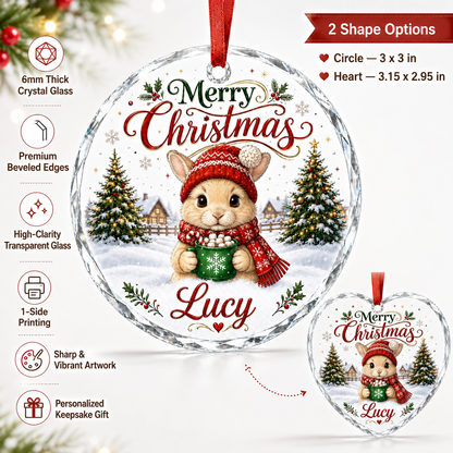 Christmas Glass Animal Rabbit