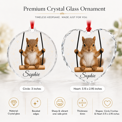Animal Glass Ornament Squirrel
