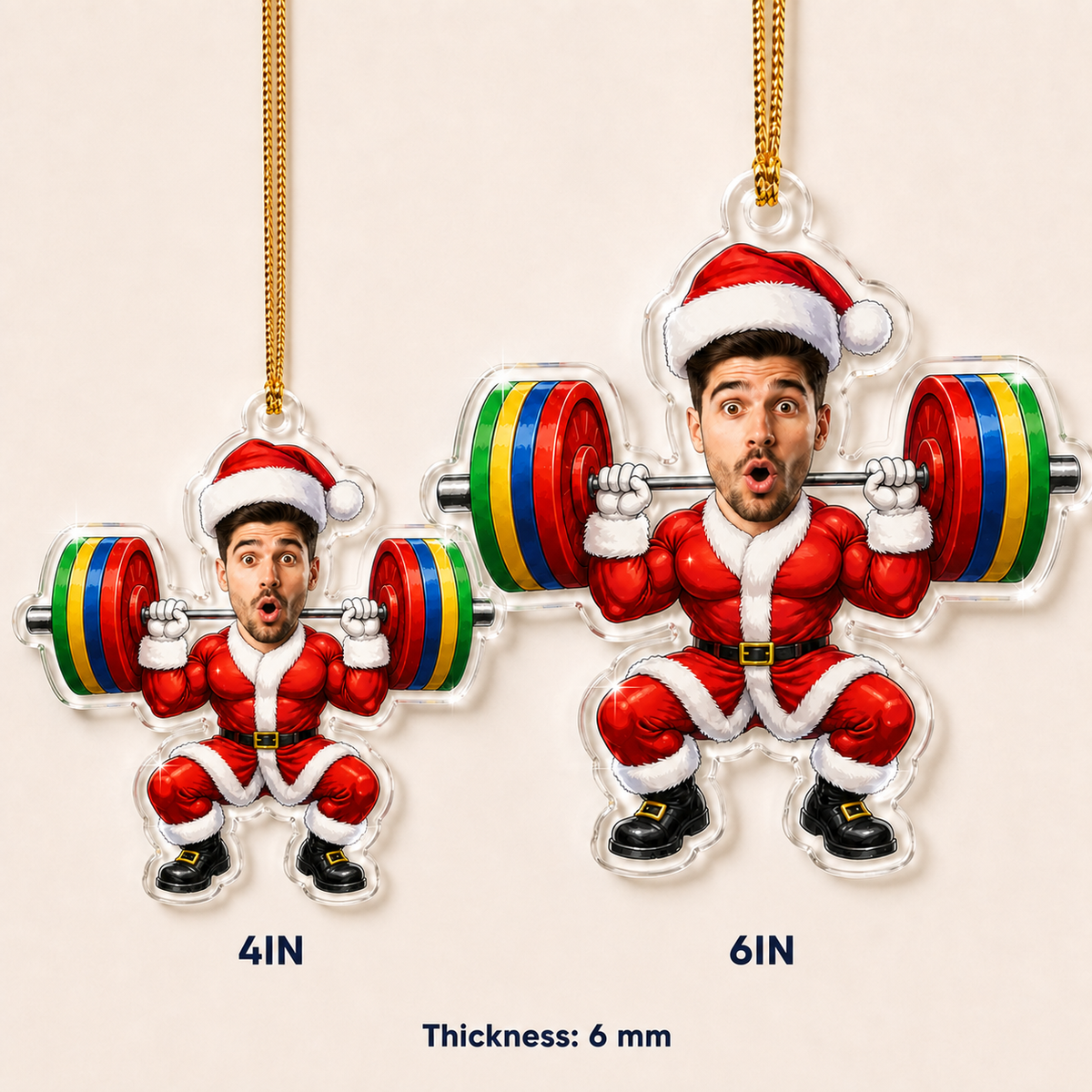Custom Photo Christmas Weightlifter Man