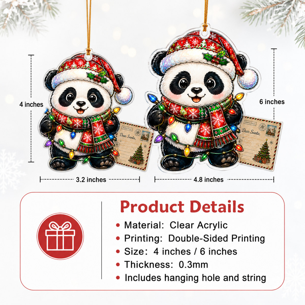 Animal With Christmas Led Panda