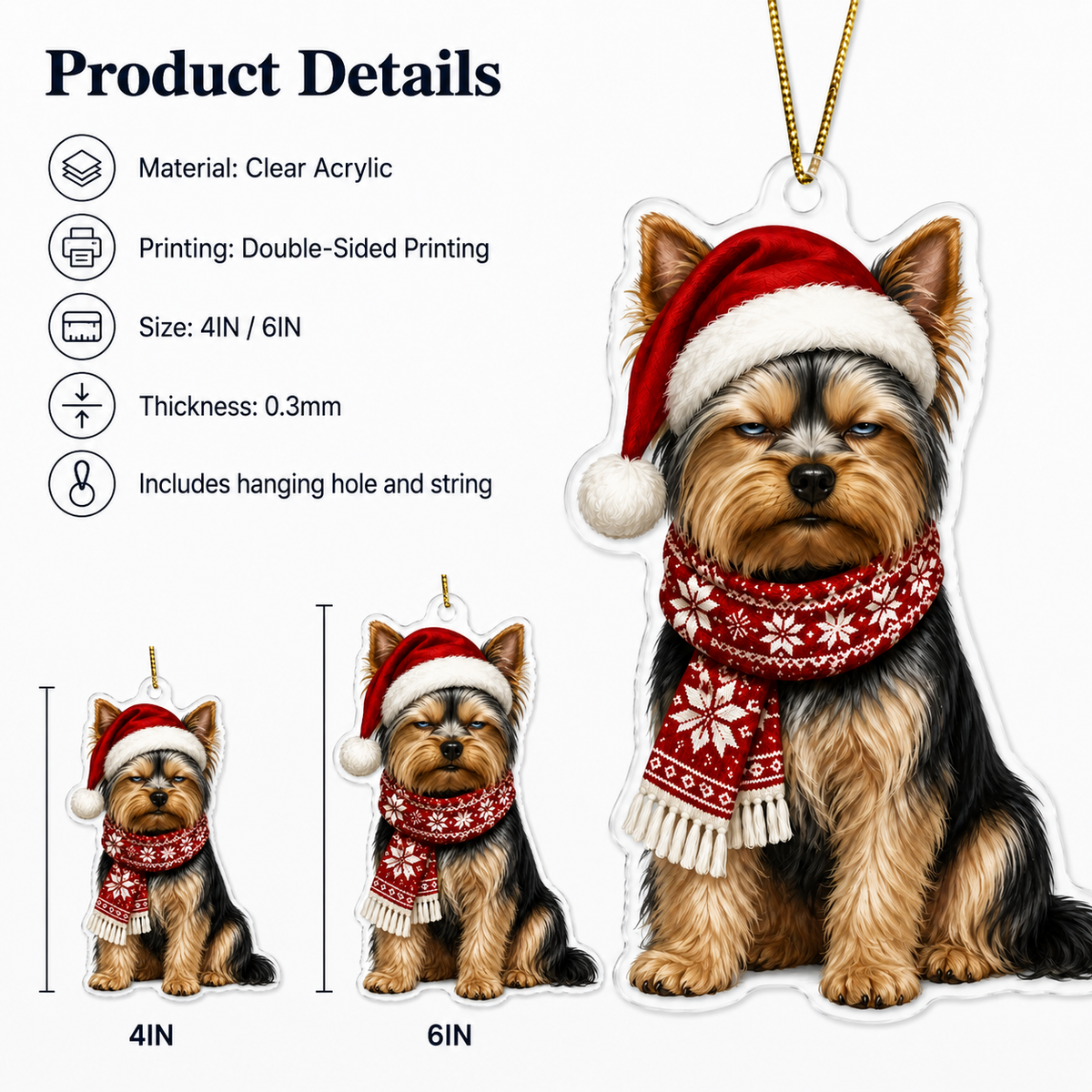 Dog Funny Christmas Yorkshire Terrier