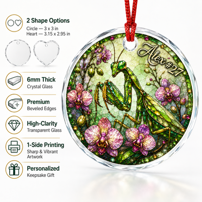 Custom Name Glass Animal Praying Mantis