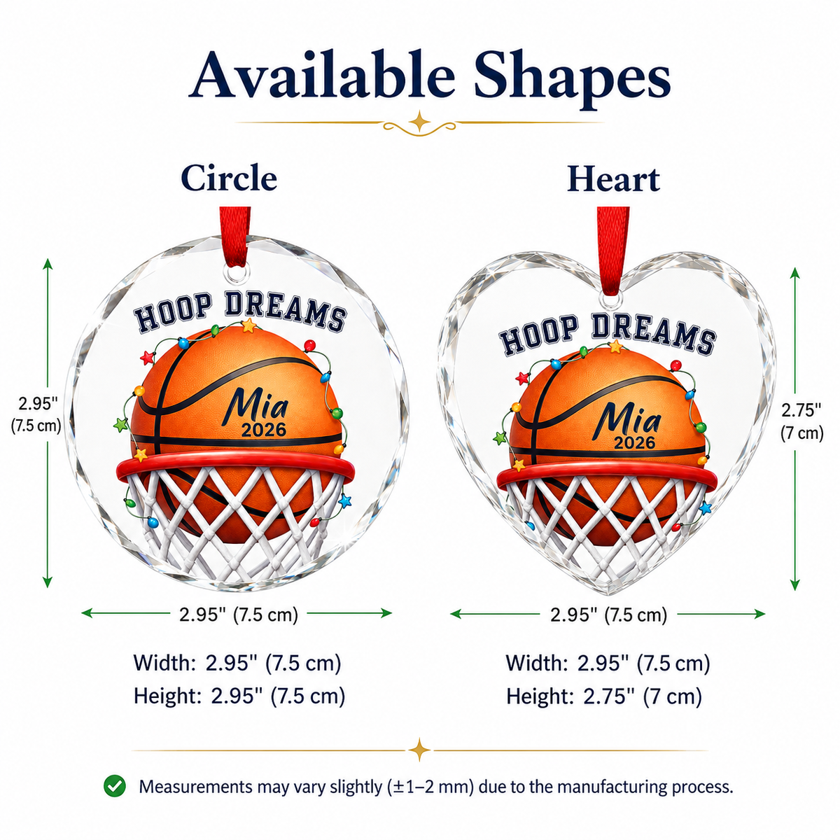 Basketball Glass Ornament - Hoop Dreams
