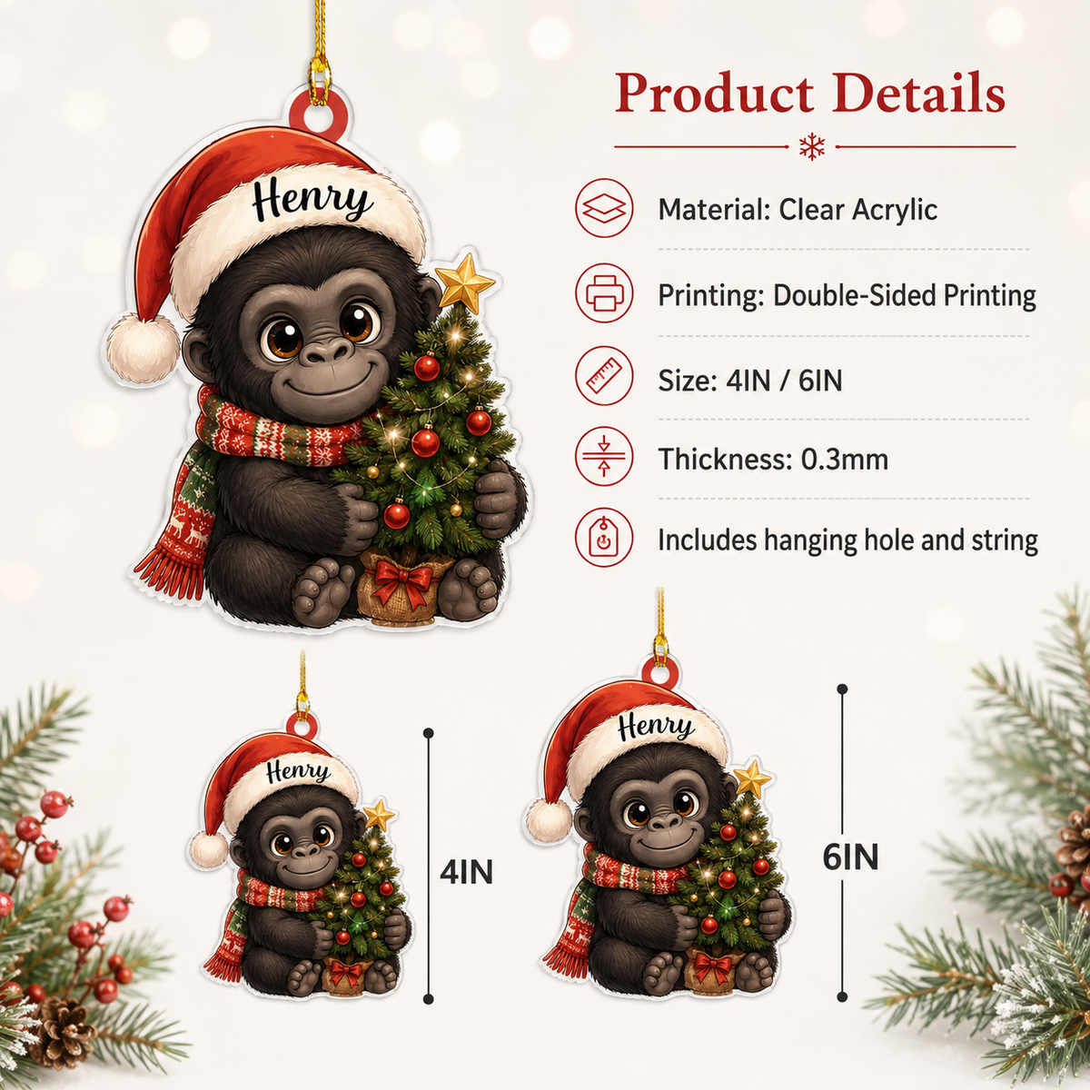 Animal Christmas Gorilla