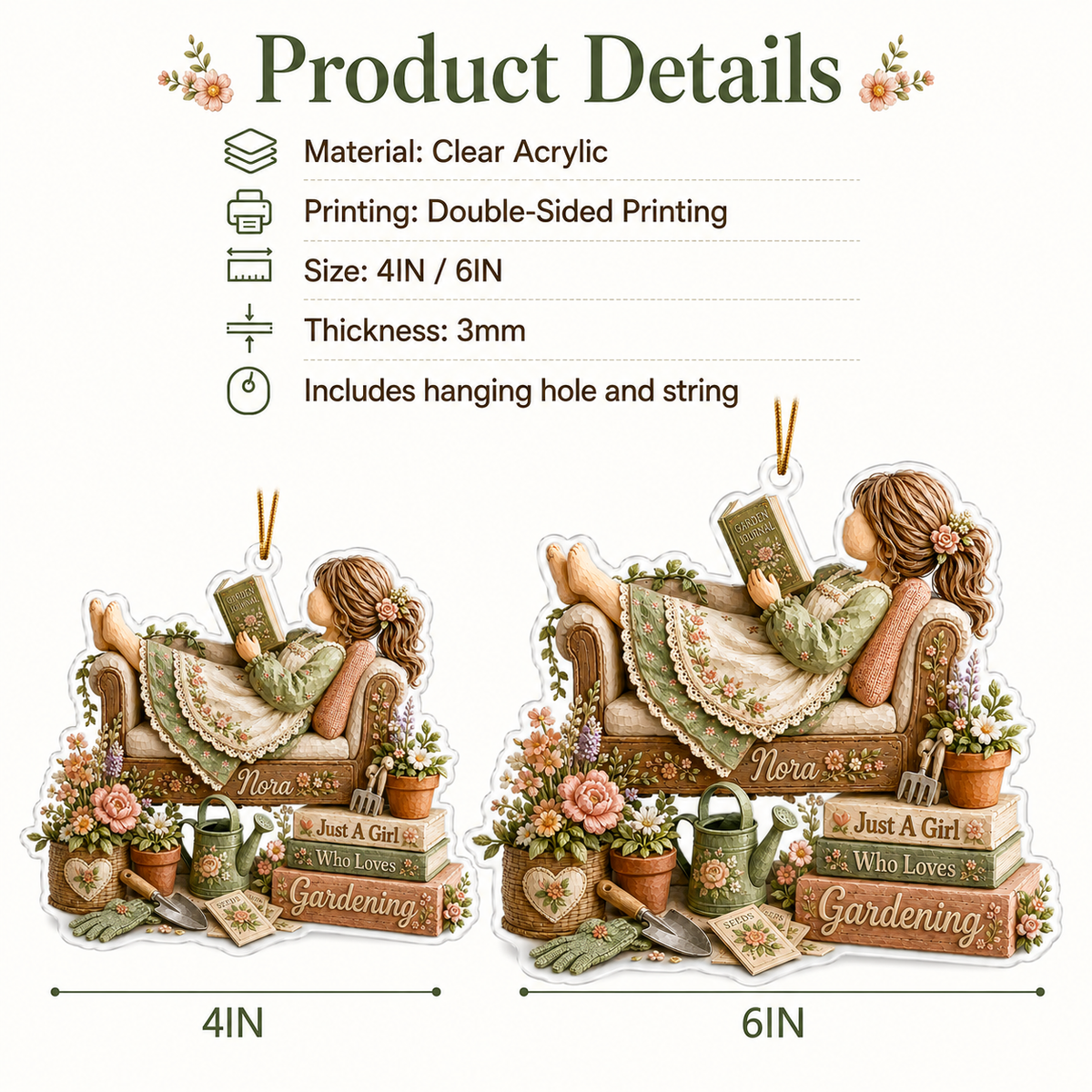 Personalized Just A Girl Hobby Gardening