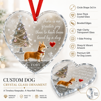 Christmas Glass Dog Corgi