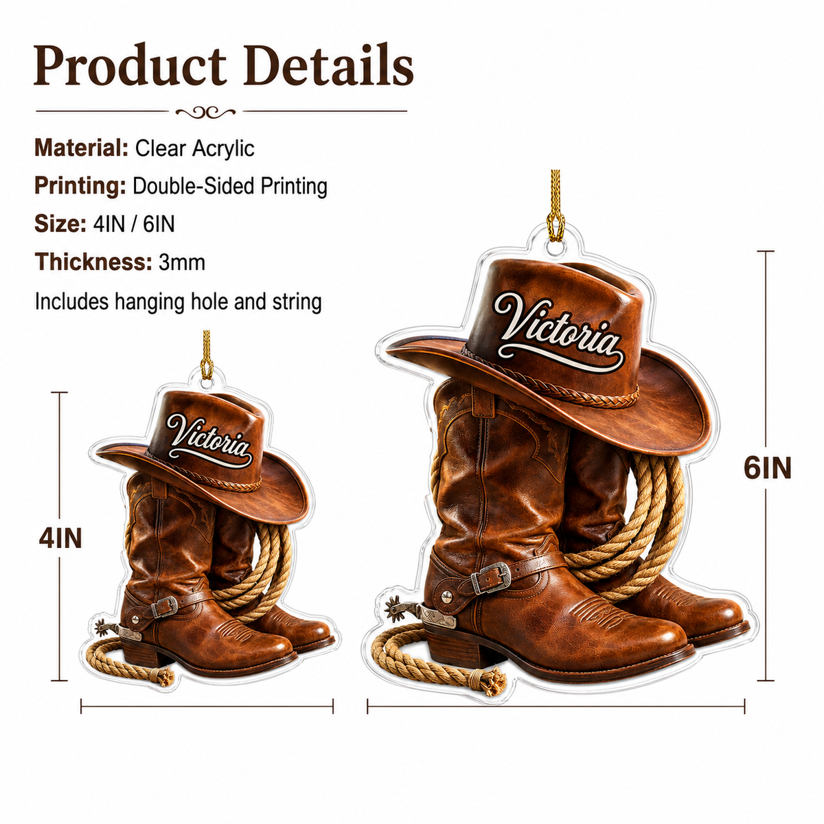 Personalized Boost Western Cowgirl Acrylic
