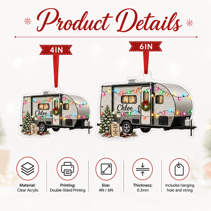 Camping Personalize Acrylic Grey Mobile Home
