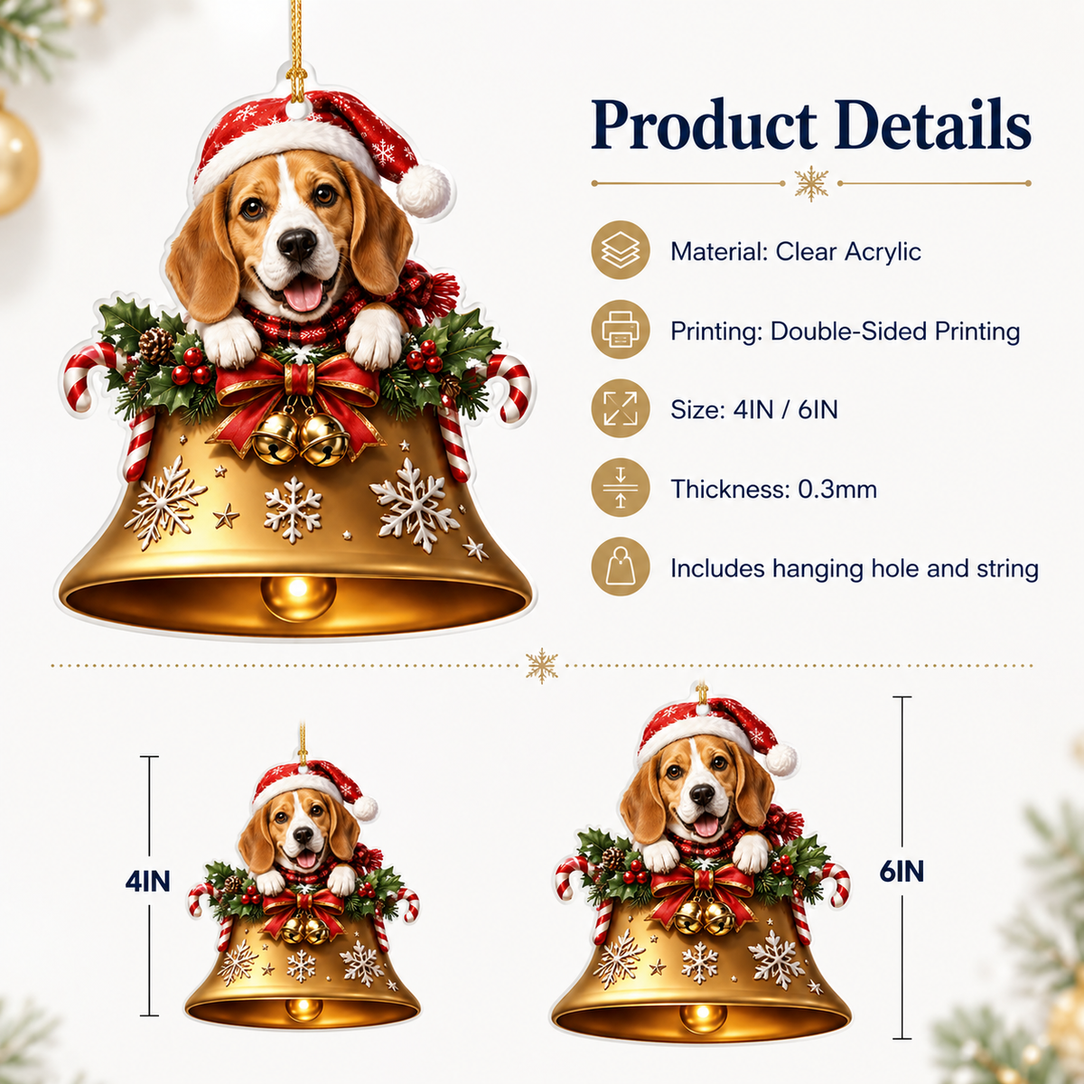 Dog Christmas Bell Beagle