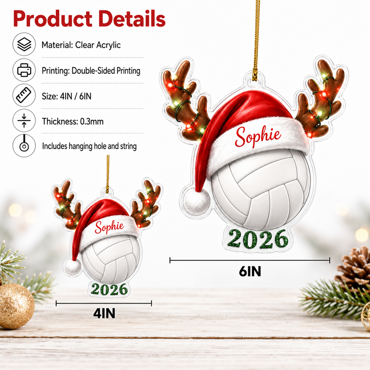 Christmas Sports 2026 Volleyball Acrylic