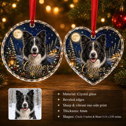 Custom Photo Dog Glass At Christmas Village