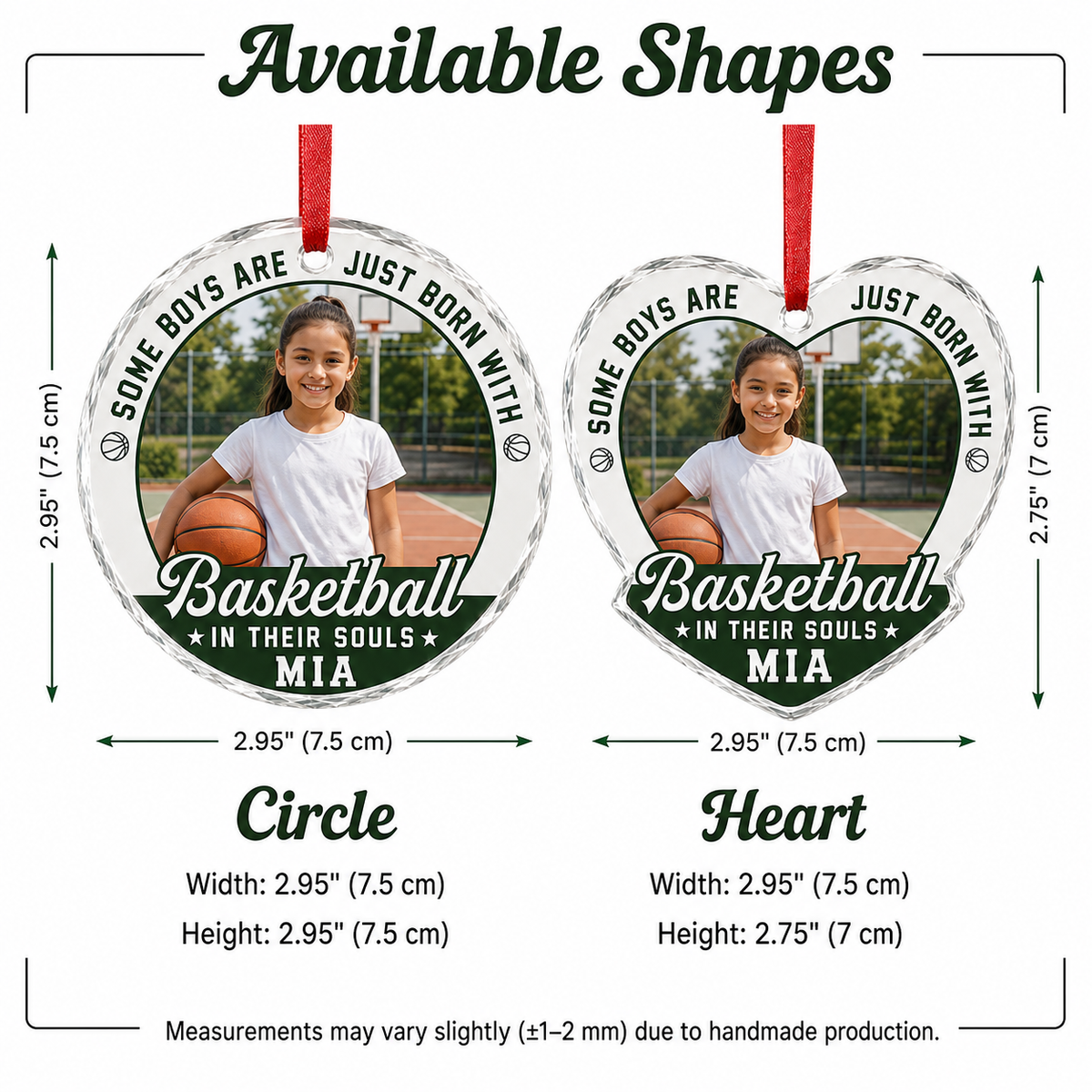 Custom Photo Sport Glass Ornament Basketball Born With Basketball