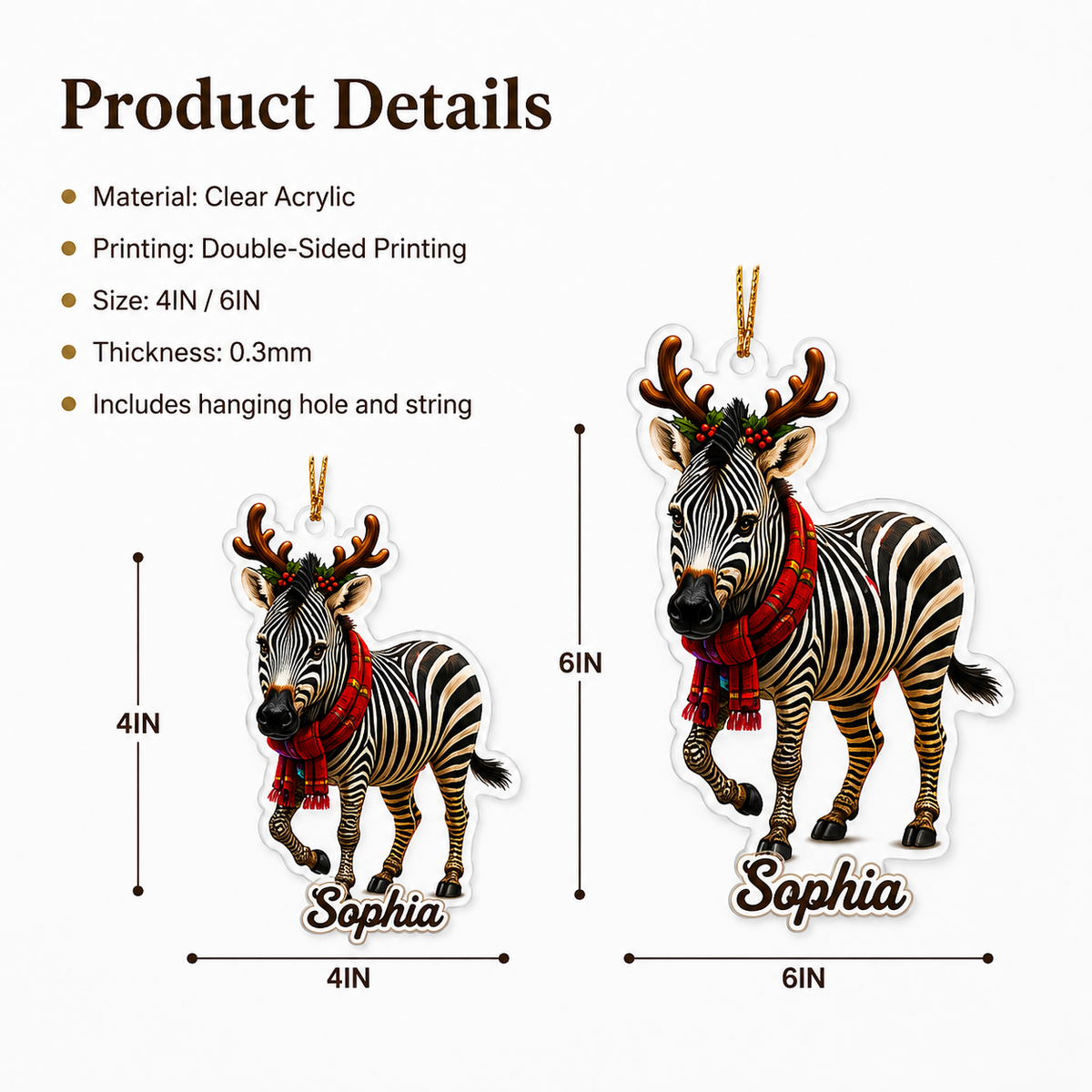 Christmas Animal Zebra
