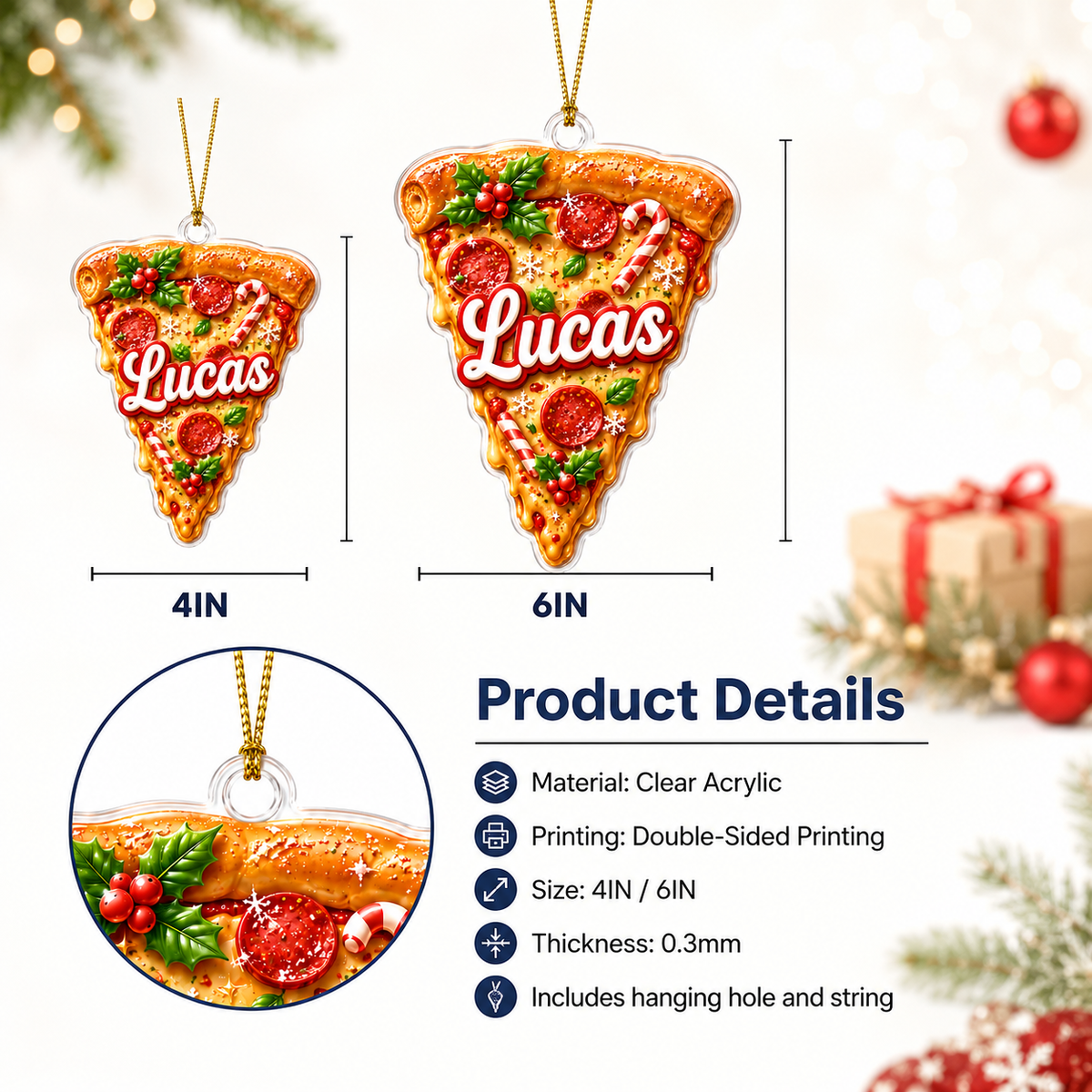 Custom Name Food Acrylic - Pizza Slice