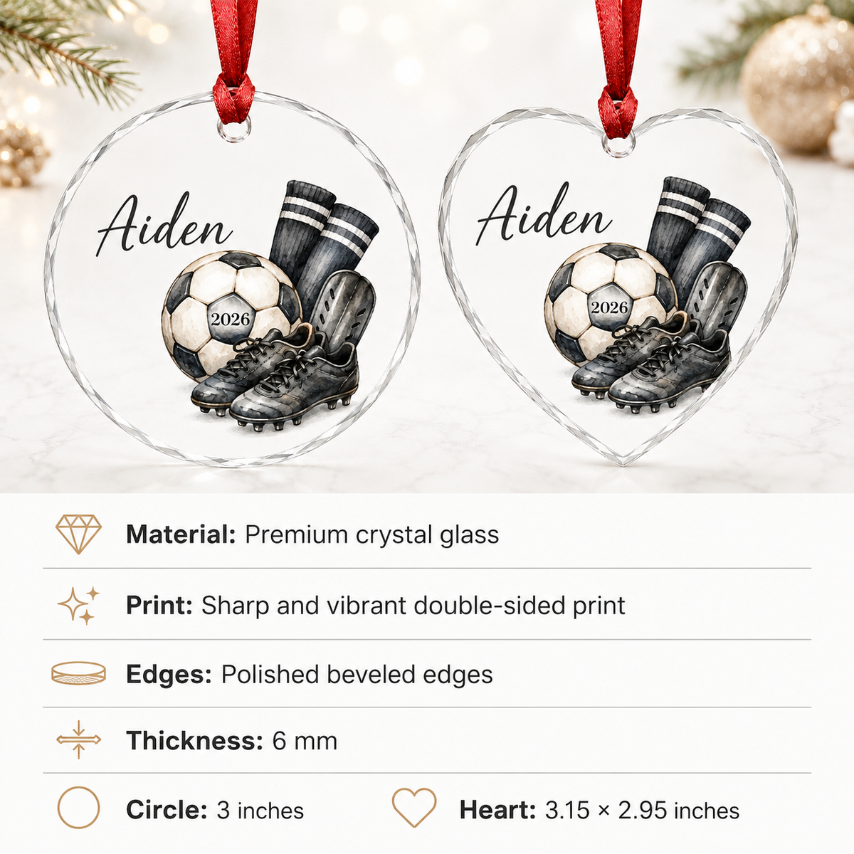 Sport Glass Ornament Soccer Gear