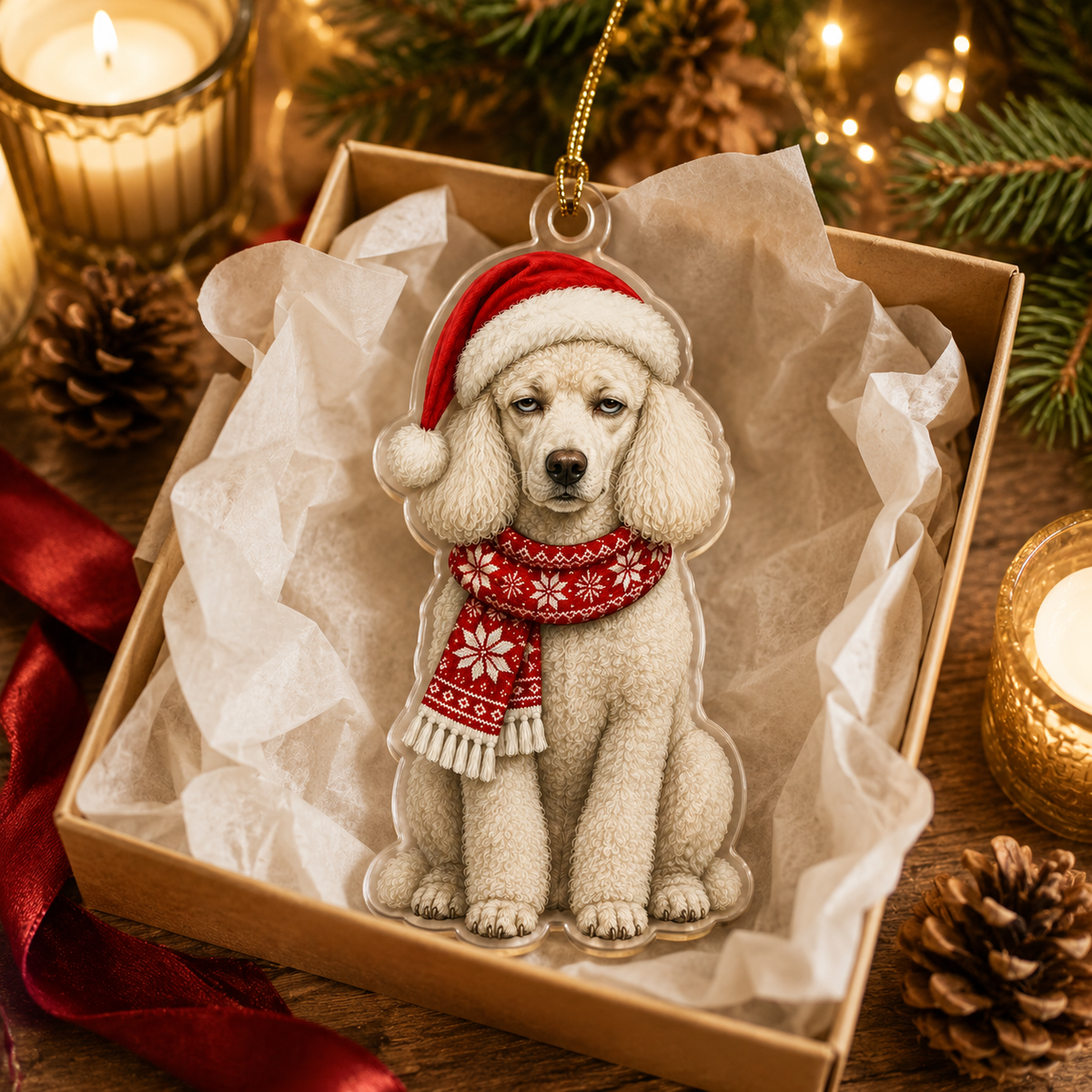 Dog Funny Christmas Poodle