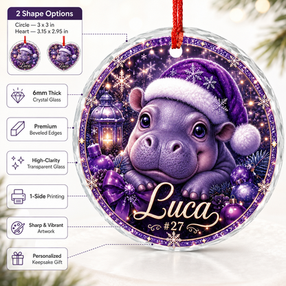 Purple Animal At Christmas Hippopotamus