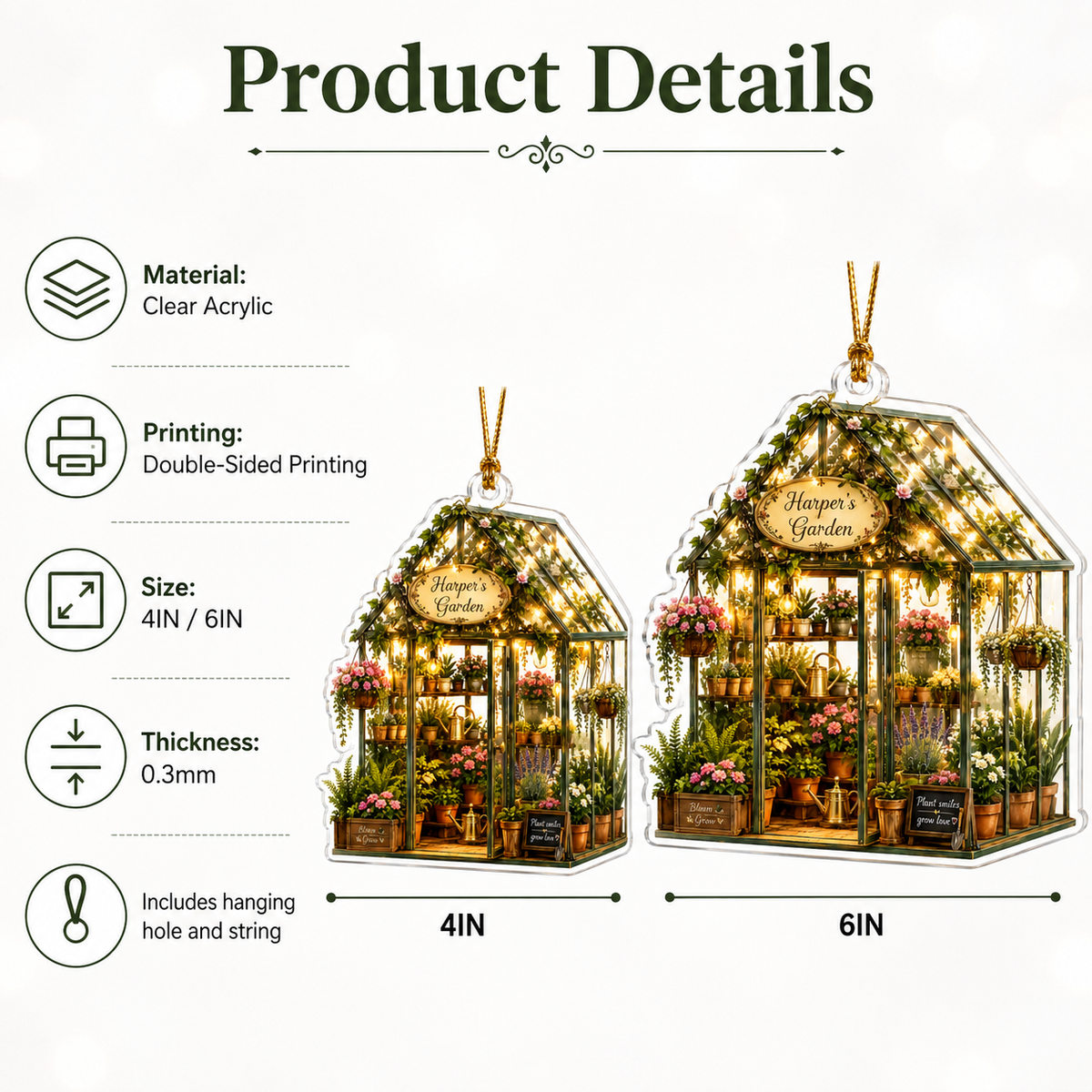 Custom Gardening Fairy Garden Acrylic