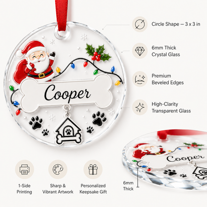 Custom Name  Dog Santa
