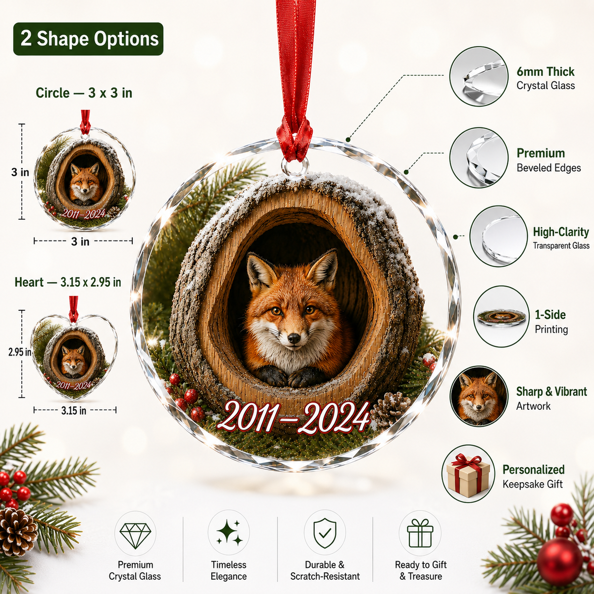 Glass ornament Animal Fox